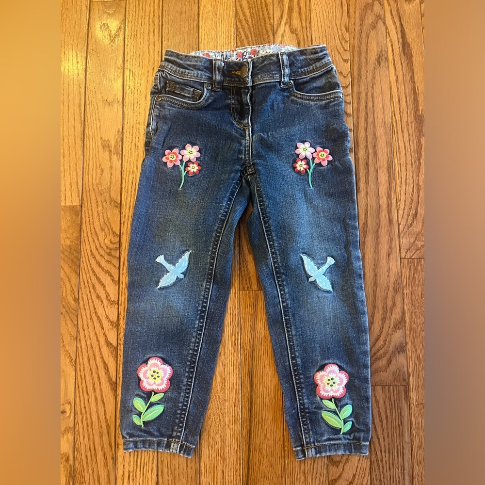 Mini Boden Embroidered Jeans 4Y
